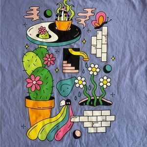 Graphic Short Sleeve Tee - Lavender with Multicolor Print